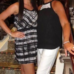 Express Geometric Print Tank Dress